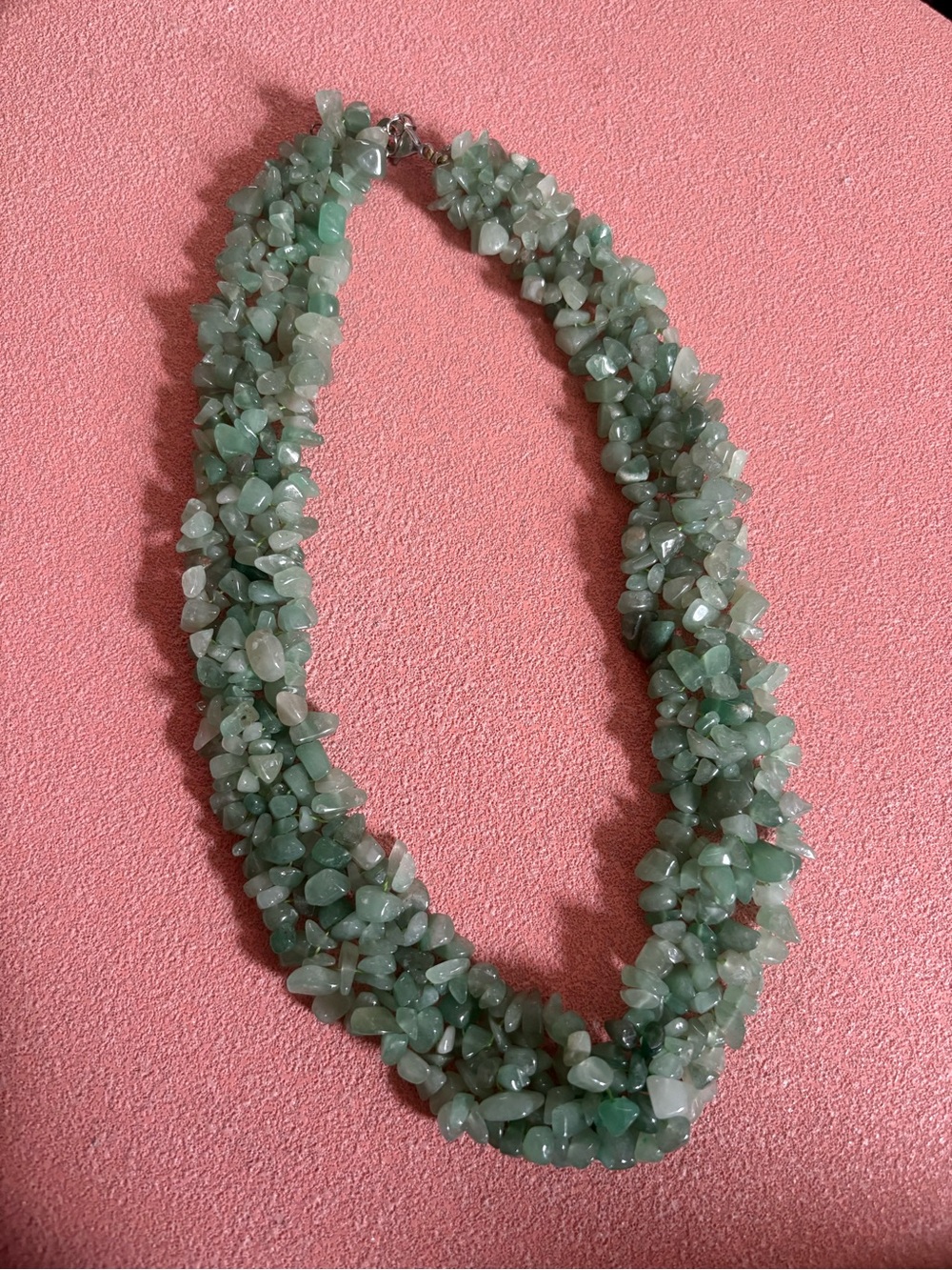 Green Aventurine Stone Chip Necklace